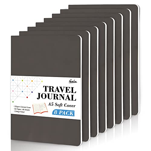 feela Notizbücher mit weichem Einband, A5, liniert, College, liniert für die Arbeit, liniertes Reisetagebuch für Damen und Herren, Notizblock, Schulbedarf, Business, Schreiben, Notizbücher, Grau, 8 feela Notizbücher mit weichem Einband, A5, liniert, College, liniert für die Arbeit, liniertes Reisetagebuch für Damen und Herren, Notizblock, Schulbedarf, Business, Schreiben, Notizbücher, Grau, 8 von feela