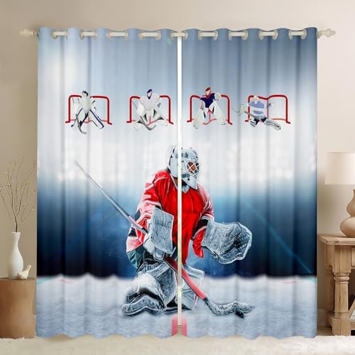 feelingyou Jungen Eishockey Vorhang, Hockey Spieler Druck Sport Spiele Fenster Vorhänge, Kinder Teens Cartoon Moderne Fenster Behandlung Vorhänge für Wohnzimmer, S Größe feelingyou Jungen Eishockey Vorhang, Hockey Spieler Druck Sport Spiele Fenster Vorhänge, Kinder Teens Cartoon Moderne Fenster Behandlung Vorhänge für Wohnzimmer, S Größe von feelingyou