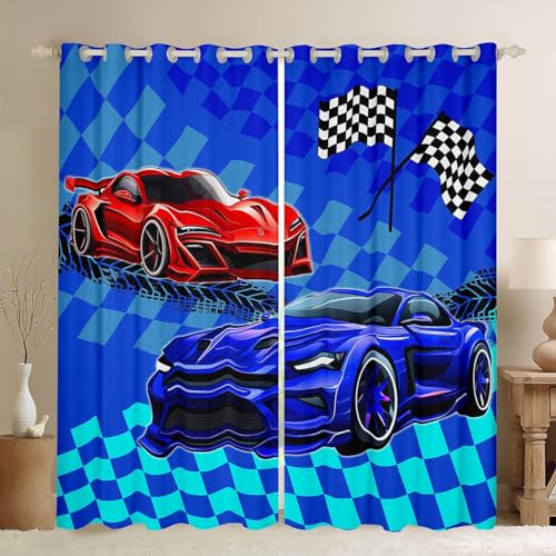 feelingyou Sport Auto Kinder Fenster Vorhänge, Red Navy Racing Auto Speed Race Fenster Behandlungen, Blau Karierte Kunst Geometrische Fenster Vorhänge für Home Decor, 2 Panels, L Größe feelingyou Sport Auto Kinder Fenster Vorhänge, Red Navy Racing Auto Speed Race Fenster Behandlungen, Blau Karierte Kunst Geometrische Fenster Vorhänge für Home Decor, 2 Panels, L Größe von feelingyou