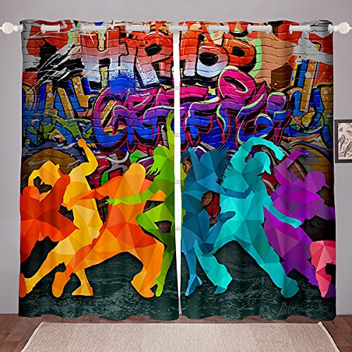 feelingyou Teenager tanzen Fenstervorhang 245x140cm Trippy Street Graffiti Wall Vorhänge für Kinder Jungen Mädchen Gedrucktes Hip Hop Sport Gardine 2er-Set Fenster Vorhänge feelingyou Teenager tanzen Fenstervorhang 245x140cm Trippy Street Graffiti Wall Vorhänge für Kinder Jungen Mädchen Gedrucktes Hip Hop Sport Gardine 2er-Set Fenster Vorhänge von feelingyou