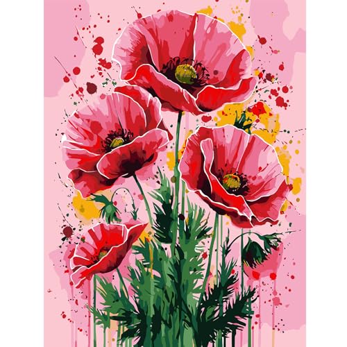Malen nach Zahlen Erwachsene, DIY Blume Handgemalt Ölgemälde Kit für Anfänger, Malen nach Zahlen Leinwand, Pinseln und Acrylfarbe für Home Wanddekoration 30x40cm Malen nach Zahlen Erwachsene, DIY Blume Handgemalt Ölgemälde Kit für Anfänger, Malen nach Zahlen Leinwand, Pinseln und Acrylfarbe für Home Wanddekoration 30x40cm von feelive