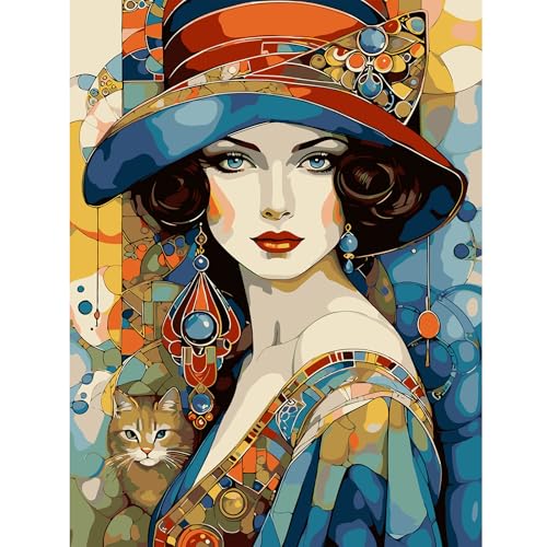 Malen nach Zahlen Erwachsene, DIY Frauen und Katzen Handgemalt Ölgemälde Kit für Anfänger, Malen nach Zahlen Leinwand, Pinseln und Acrylfarbe für Home Wanddekoration 30x40cm Malen nach Zahlen Erwachsene, DIY Frauen und Katzen Handgemalt Ölgemälde Kit für Anfänger, Malen nach Zahlen Leinwand, Pinseln und Acrylfarbe für Home Wanddekoration 30x40cm von feelive