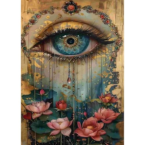 feelive Auge Diamond Painting Kits für Erwachsene, DIY Diamant Painting Bilder für Bausätze Diamantmalerei Halloween 5D Runde Steine Diamant Painting für Zuhause Dekor 30x40cm von feelive