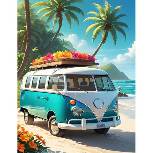 feelive Auto Diamond Painting Kits für Erwachsene, DIY Auto Diamant Painting Bilder für, Bausätze für Diamantmalerei 5D Runde Steine Diamant Painting für Zuhause Dekor 30x40cm von feelive