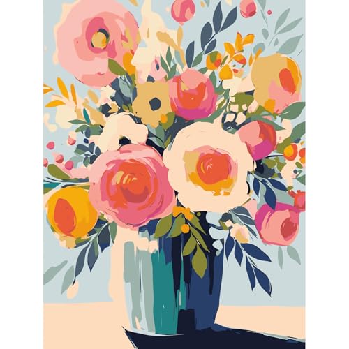 feelive Blume Malen nach Zahlen Erwachsene, DIY Paint by Numbers Handgemalt Ölgemälde Leinwand Kits Mit Pinseln und Acrylfarbe für Home Wanddekoration 30x40cm feelive Blume Malen nach Zahlen Erwachsene, DIY Paint by Numbers Handgemalt Ölgemälde Leinwand Kits Mit Pinseln und Acrylfarbe für Home Wanddekoration 30x40cm von feelive