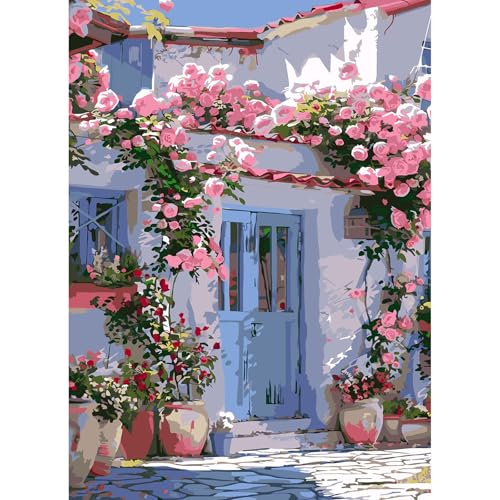 feelive Blumen Malen nach Zahlen Erwachsene, Landschaft DIY Paint by Numbers Adult Mit Pinsels und Acrylfarbe Als Geschenke und Heimdekoration 30 x 40cm (Ohne Rahmen) von feelive