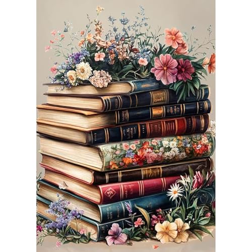 feelive Buch Diamond Painting Kits für Erwachsene, DIY Diamant Painting Bilder für Bausätze Diamantmalerei 5D Runde Steine Diamant Painting für Zuhause Dekor 30x40cm von feelive