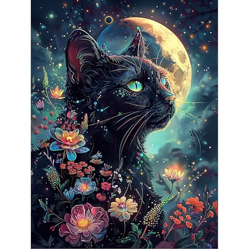 feelive Diamond Painting Kits für Erwachsene, Blume Kat DIY Diamant Painting Bilder für, Bausätze für Diamantmalerei 5D Runde Steine Diamant Painting für Zuhause Dekor 30x40cm feelive Diamond Painting Kits für Erwachsene, Blume Kat DIY Diamant Painting Bilder für, Bausätze für Diamantmalerei 5D Runde Steine Diamant Painting für Zuhause Dekor 30x40cm von feelive