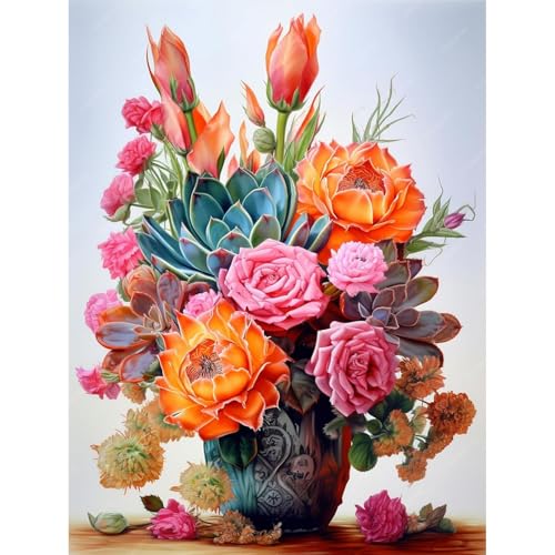 feelive Diamond Painting Kits für Erwachsene, DIY Bunte Blumen Diamant Painting Bilder für, Bausätze für Diamantmalerei 5D Runde Steine Diamant Painting für Zuhause Dekor 30x40cm feelive Diamond Painting Kits für Erwachsene, DIY Bunte Blumen Diamant Painting Bilder für, Bausätze für Diamantmalerei 5D Runde Steine Diamant Painting für Zuhause Dekor 30x40cm von feelive