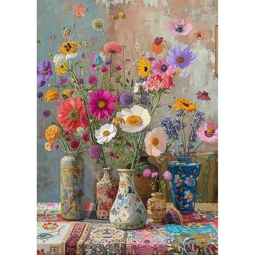 feelive Diamond Painting Kits für Erwachsene, DIY Diamant Painting Bilder für Bausätze Diamantmalerei Blumen 5D Runde Steine Diamant Painting für Zuhause Dekor 30x40cm von feelive