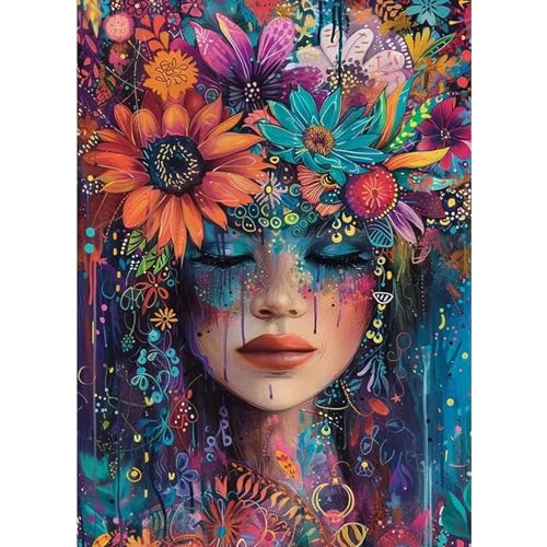 feelive Diamond Painting Kits für Erwachsene, DIY Frau Diamant Painting Bilder für, Bausätze für Diamantmalerei 5D Runde Steine Diamant Painting für Zuhause Dekor 30x40cm von feelive