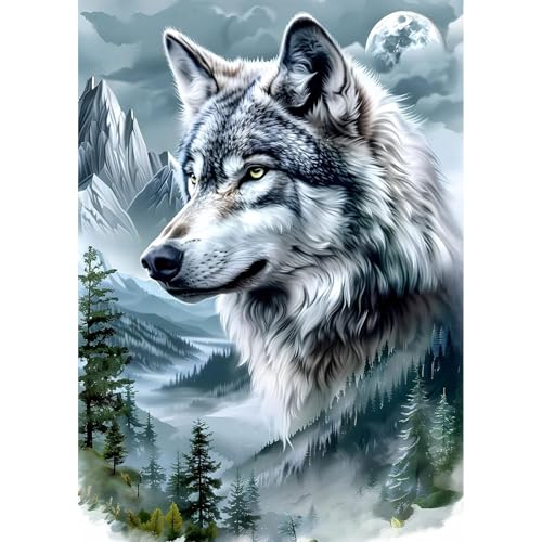 feelive Diamond Painting Kits für Erwachsene, DIY Wolf Diamant Painting Bilder für Bausätze Diamantmalerei 5D Runde Steine Diamant Painting für Zuhause Dekor 30x40cm von feelive