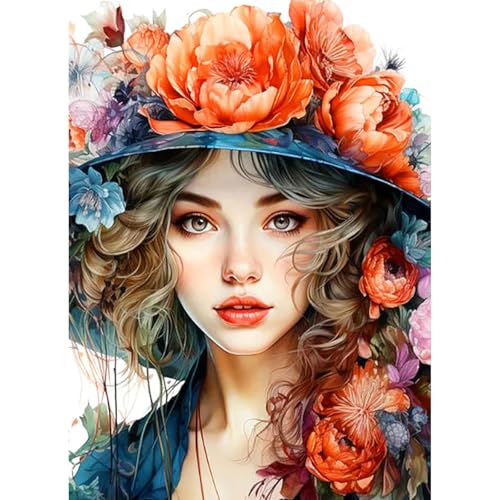 feelive Frau Malen nach Zahlen Erwachsene, DIY Paint by Numbers Adult Mit Pinsels und Acrylfarbe Als Geschenke und Heimdekoration 30 x 40cm Frau(Ohne Rahmen) von feelive