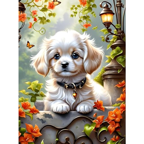 feelive Hund Diamond Painting Kits für Erwachsene, DIY Hund Diamant Painting Bilder für, Bausätze für Diamantmalerei 5D Runde Steine Diamant Painting für Zuhause Dekor 30x40cm feelive Hund Diamond Painting Kits für Erwachsene, DIY Hund Diamant Painting Bilder für, Bausätze für Diamantmalerei 5D Runde Steine Diamant Painting für Zuhause Dekor 30x40cm von feelive