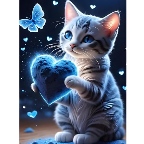 feelive Katze Diamant Painting Bilder für Erwachsene, DIY Diamond Painting Kits für Liebe, Schmetterling Bausätze für Diamantmalerei 5D Runde Steine Diamant Painting für Zuhause Dekor 30x40cm feelive Katze Diamant Painting Bilder für Erwachsene, DIY Diamond Painting Kits für Liebe, Schmetterling Bausätze für Diamantmalerei 5D Runde Steine Diamant Painting für Zuhause Dekor 30x40cm von feelive
