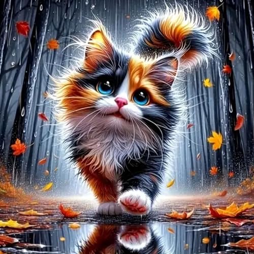 feelive Katze Diamond Painting Kits für Erwachsene, DIY Diamant Painting Bilder für Bausätze Diamantmalerei 5D Runde Steine Diamant Painting für Zuhause Dekor 30x30cm feelive Katze Diamond Painting Kits für Erwachsene, DIY Diamant Painting Bilder für Bausätze Diamantmalerei 5D Runde Steine Diamant Painting für Zuhause Dekor 30x30cm von feelive