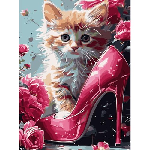 feelive Katzen Malen nach Zahlen Erwachsene, DIY Paint by Numbers Handgemalt Ölgemälde Leinwand Kits Katzen Mit Pinseln und Acrylfarbe für Home Wanddekoration 30x40cm feelive Katzen Malen nach Zahlen Erwachsene, DIY Paint by Numbers Handgemalt Ölgemälde Leinwand Kits Katzen Mit Pinseln und Acrylfarbe für Home Wanddekoration 30x40cm von feelive