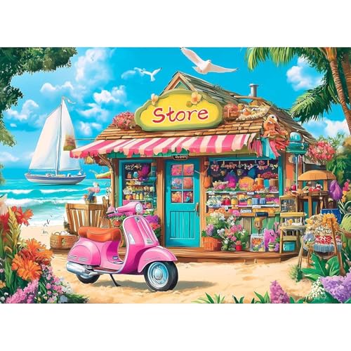 feelive Landschaft Diamond Painting Kits für Erwachsene, DIY Strand Diamant Painting Bilder für Bausätze Diamantmalerei 5D Runde Steine Diamant Painting für Zuhause Dekor 40x30cm feelive Landschaft Diamond Painting Kits für Erwachsene, DIY Strand Diamant Painting Bilder für Bausätze Diamantmalerei 5D Runde Steine Diamant Painting für Zuhause Dekor 40x30cm von feelive