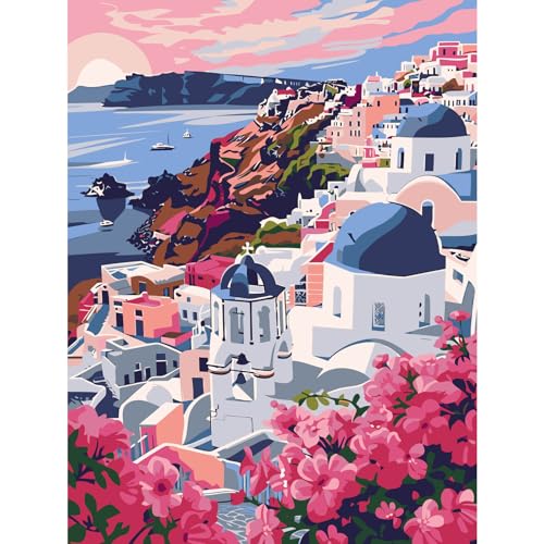 feelive Landschaft Malen nach Zahlen Erwachsene, DIY Stadt Paint by Numbers Handgemalt Ölgemälde Leinwand Kits Mit Pinseln und Acrylfarbe für Home Wanddekoration 30x40cm feelive Landschaft Malen nach Zahlen Erwachsene, DIY Stadt Paint by Numbers Handgemalt Ölgemälde Leinwand Kits Mit Pinseln und Acrylfarbe für Home Wanddekoration 30x40cm von feelive