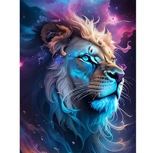 feelive Löwe Diamond Painting Kits für Erwachsene, Animation DIY Diamant Painting Bilder für, Bausätze für Diamantmalerei 5D Runde Steine Diamant Painting für Zuhause Dekor 30x40cm von feelive