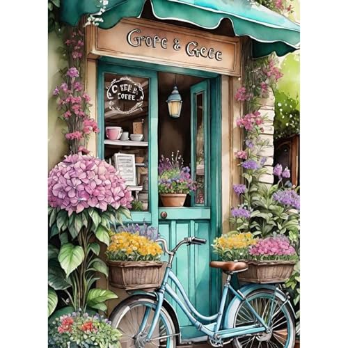 feelive Malen nach Zahlen Erwachsene, DIY Café und Fahrrad Paint by Numbers Adult Mit Pinsels und Acrylfarbe Als Geschenke und Heimdekoration 30 x 40cm feelive Malen nach Zahlen Erwachsene, DIY Café und Fahrrad Paint by Numbers Adult Mit Pinsels und Acrylfarbe Als Geschenke und Heimdekoration 30 x 40cm von feelive