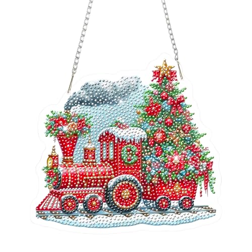 feelive Weihnachtsbaum Diamond Painting Anhänger für Erwachsene, 5D Zug Diamond Painting Anhänger mit Kette, DIY Cross Kristall Schmetterling Hängend Diamond Art Bilder für Wanddekor von feelive