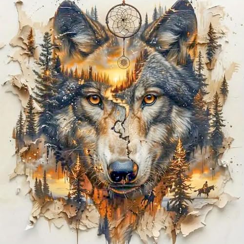 feelive Wolf Diamond Painting Kits für Erwachsene, DIY Diamant Painting Bilder für Bausätze Diamantmalerei 5D Runde Steine Diamant Painting für Zuhause Dekor 30x40cm feelive Wolf Diamond Painting Kits für Erwachsene, DIY Diamant Painting Bilder für Bausätze Diamantmalerei 5D Runde Steine Diamant Painting für Zuhause Dekor 30x40cm von feelive