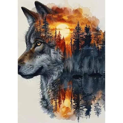 feelive Wolf Diamond Painting Kits für Erwachsene, DIY Tier Diamant Painting Bilder für Bausätze Diamantmalerei 5D Runde Steine Diamant Painting für Zuhause Dekor 30x40cm feelive Wolf Diamond Painting Kits für Erwachsene, DIY Tier Diamant Painting Bilder für Bausätze Diamantmalerei 5D Runde Steine Diamant Painting für Zuhause Dekor 30x40cm von feelive