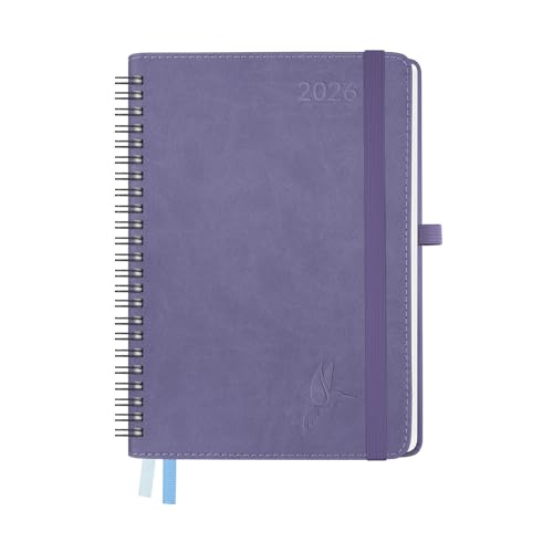 FEKSINO Kalender 2026 Ringbuch Buchkalender ca. A5 21,3 x 14,6 cm,Terminplaner&Wochenplaner 2026 1 Woche 2 Seiten mit PU-Leder Softcover, Lila FEKSINO Kalender 2026 Ringbuch Buchkalender ca. A5 21,3 x 14,6 cm,Terminplaner&Wochenplaner 2026 1 Woche 2 Seiten mit PU-Leder Softcover, Lila von feksino