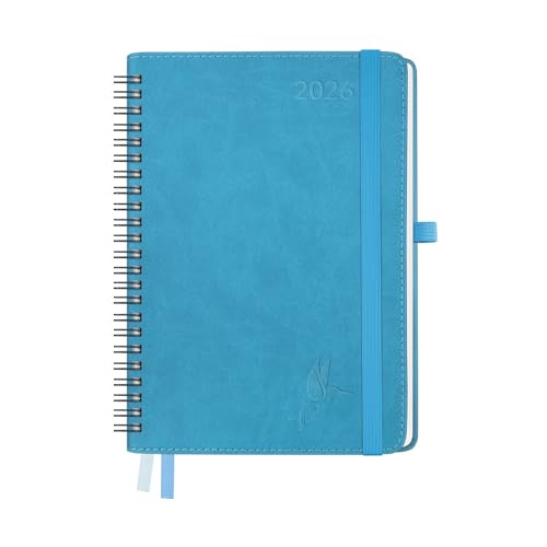 FEKSINO Kalender 2026 Ringbuch Buchkalender ca. A5 21,3 x 14,6 cm,Terminplaner&Wochenplaner 2026 1 Woche 2 Seiten mit PU-Leder Softcover,Blau FEKSINO Kalender 2026 Ringbuch Buchkalender ca. A5 21,3 x 14,6 cm,Terminplaner&Wochenplaner 2026 1 Woche 2 Seiten mit PU-Leder Softcover,Blau von feksino