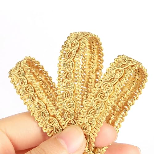 Fenghuangwu 13 Yard handgefertigte Grundbordüre, 1,5 cm Durchmesser, Gimpenborte für DIY, Dekoration (Gold, 13 Yard) von fenghuangwu