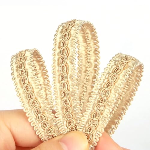 Fenghuangwu 13 Yard handgefertigte Grundbordüre, 1,5 cm Durchmesser, Gimpenborte für DIY, Dekoration (Light Coffee, 13 Yard) von fenghuangwu