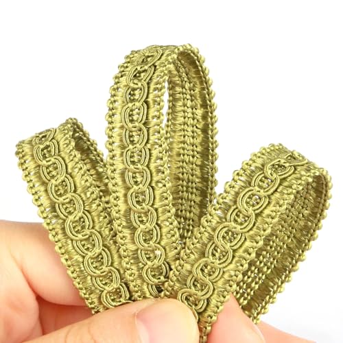 Fenghuangwu 13 Yard handgefertigte Grundbordüre, 1,5 cm Durchmesser, Gimpenborte für DIY, Dekoration (grün, 13 Yard) von fenghuangwu