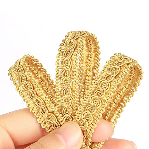 Fenghuangwu 13 Yard handgefertigte Zierleiste, 1,3 cm Durchmesser, Gimpenborte für DIY-Dekoration (Gold) von fenghuangwu