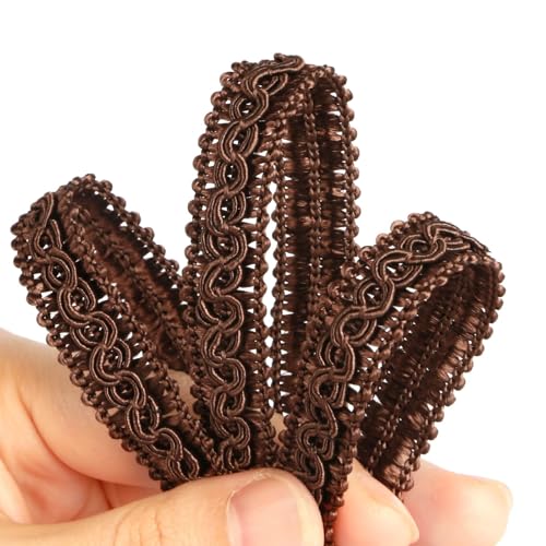 Fenghuangwu 13 Yard handgefertigter Grundbesatz, 1,5 cm Durchmesser, Gimpenborte für DIY, Dekoration (dunkler Kaffee, 13 Yard) von fenghuangwu