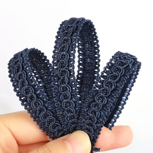 Fenghuangwu 13 Yard handgefertigter Grundbesatz, 1,5 cm Durchmesser, Gimpenborte für Heimwerker, Dekoration (Marineblau, 12 m) von fenghuangwu