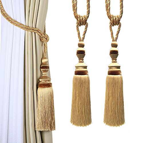 Fenghuangwu 2 x Raffhalter für Vorhänge, Quasten, Elegante Raffhalter für Vorhänge, Raffhalter für Dekoration, Gold Fenghuangwu 2 x Raffhalter für Vorhänge, Quasten, Elegante Raffhalter für Vorhänge, Raffhalter für Dekoration, Gold von fenghuangwu