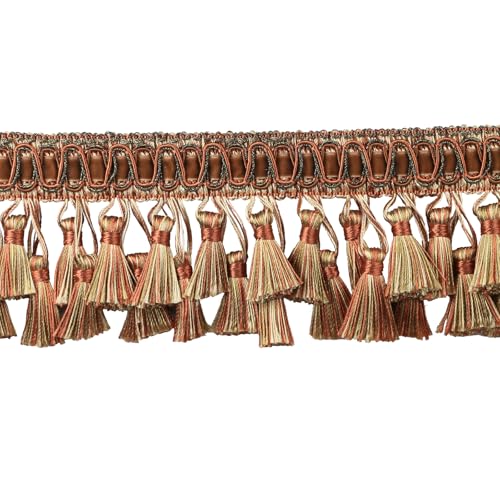 Fenghuangwu Fransenborte mit Quasten, 7,6 cm breit, Polyester, dekorative Fransen für Vorhänge, Bastelarbeiten, Hochzeits-Party-Dekoration, Tischläufer, Kissen, Kostüme, elegante Spitzenborte (helles Fenghuangwu Fransenborte mit Quasten, 7,6 cm breit, Polyester, dekorative Fransen für Vorhänge, Bastelarbeiten, Hochzeits-Party-Dekoration, Tischläufer, Kissen, Kostüme, elegante Spitzenborte (helles von fenghuangwu