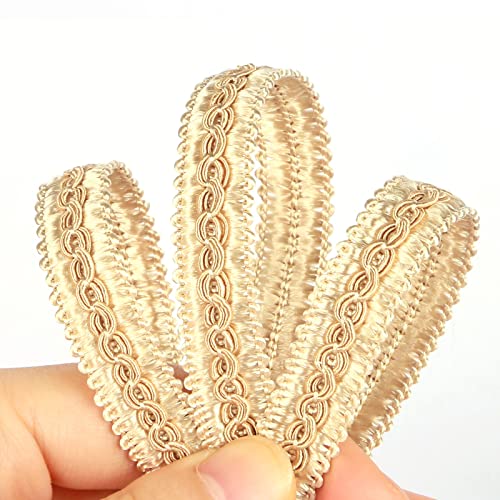 Fenghuangwu Handgefertigte Zierleiste, 1,5 cm Durchmesser, Gimpenborte für Heimwerker, Dekoration, 6,5 m (Hellkaffee, 6,5) von fenghuangwu