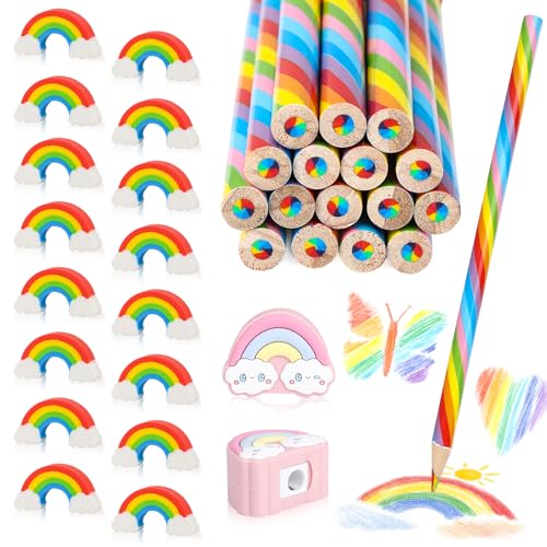 34 Stück Regenbogenstifte Kinder Set, Regenbogen Set mit 16 Regenbogenstift, 16 Regenbogen Radiergummi und 2 Anspitzern, Regenbogen Deko für Regenbogen Deko Kindergeburtstag, Kunst Zeichnung 34 Stück Regenbogenstifte Kinder Set, Regenbogen Set mit 16 Regenbogenstift, 16 Regenbogen Radiergummi und 2 Anspitzern, Regenbogen Deko für Regenbogen Deko Kindergeburtstag, Kunst Zeichnung von fengxuanwl