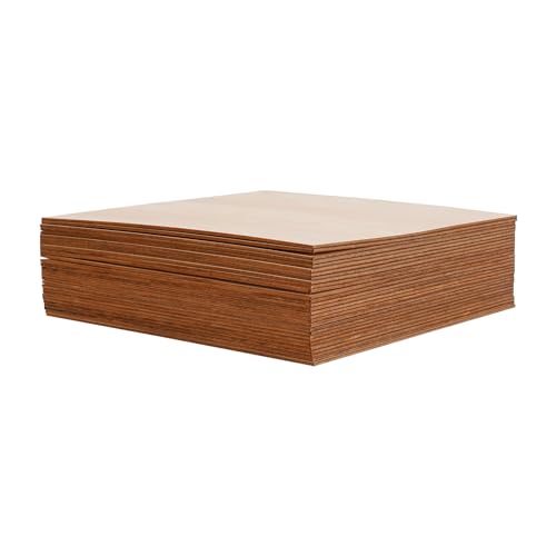 Fennnds Sperrholzplatte 3mm, 30 Stück Lärchenholz-Platten, 30 x 30 cm, Maßgeschneiderter Zuschnitt, Unbehandeltes Holz, Lasergravur, Holzbrandmalerei von fennnds