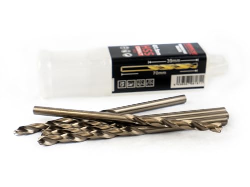 ferrcan HSS Metallbohrer DIN338 M35 5% Kobalt Turbomax zum Bohren in Edelstahl, Eisen und anderen Metallen Packung mit 5 Stück pro Maß von ferrcan