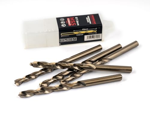 ferrcan HSS Metallbohrer DIN338 M35 5% Kobalt Turbomax zum Bohren in Edelstahl, Eisen und anderen Metallen Packung mit 5 Stück pro Maß von ferrcan