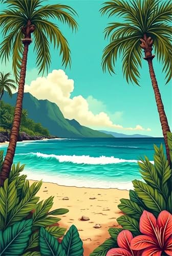 Malen Nach Zahlen Erwachsene Strand Wellen Baum,DIY Handgemalt Ölmalerei Leinwand Kits,mit Pinseln Acrylpigment Paint by Numbers Kits Ölmalerei Bastelset für Geschenk Heimdekoration mit Rahmen,40x50cm Malen Nach Zahlen Erwachsene Strand Wellen Baum,DIY Handgemalt Ölmalerei Leinwand Kits,mit Pinseln Acrylpigment Paint by Numbers Kits Ölmalerei Bastelset für Geschenk Heimdekoration mit Rahmen,40x50cm von fghgbf