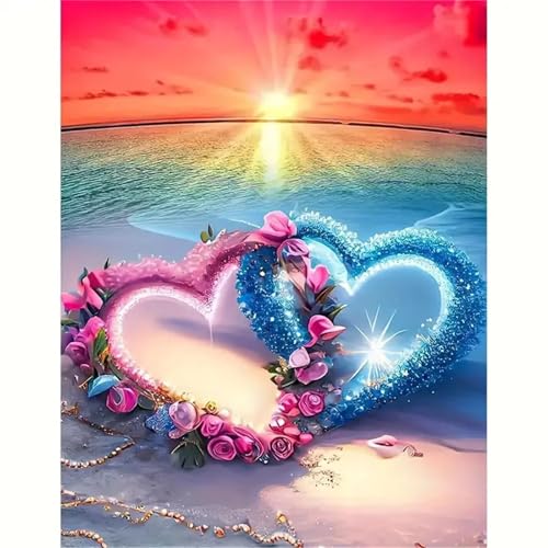 Paint by Number for Adult,Beach Sunset Love DIY Oil Painting Kits on Canvas for Beginner,with Brushes and Acrylic Pigment,Paint by Numbers Arts and Crafts Kit for Home Decor Without Frame,55x70cm Paint by Number for Adult,Beach Sunset Love DIY Oil Painting Kits on Canvas for Beginner,with Brushes and Acrylic Pigment,Paint by Numbers Arts and Crafts Kit for Home Decor Without Frame,55x70cm von fghgbf