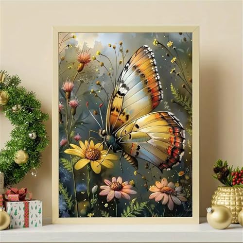 Paint by Number for Adult,Daisy Butterfly Plant DIY Oil Painting Kits on Canvas for Beginner,with Brushes and Acrylic Pigment,Paint by Numbers Arts and Crafts Kit for Home Decor Without Frame,55x70cm Paint by Number for Adult,Daisy Butterfly Plant DIY Oil Painting Kits on Canvas for Beginner,with Brushes and Acrylic Pigment,Paint by Numbers Arts and Crafts Kit for Home Decor Without Frame,55x70cm von fghgbf