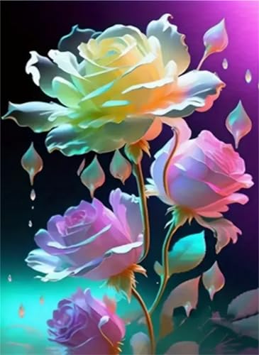 Paint by Number for Adult,Yellow Pink Rose DIY Oil Painting Kits on Canvas for Beginner,with Brushes and Acrylic Pigment,Paint by Numbers Arts and Crafts Kit for Home Decor Without Frame,55x70cm Paint by Number for Adult,Yellow Pink Rose DIY Oil Painting Kits on Canvas for Beginner,with Brushes and Acrylic Pigment,Paint by Numbers Arts and Crafts Kit for Home Decor Without Frame,55x70cm von fghgbf