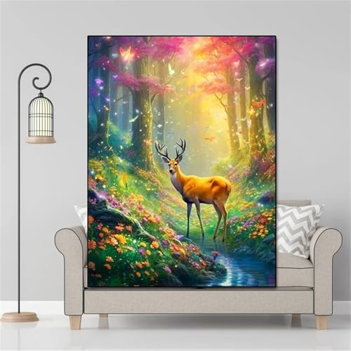 fghgbf Diamond Painting Erwachsene,Waldhirsch Diamond Painting,Square Drill DIY Cross Stickerei Malerei Kits glänzende Diamantgemälde-Wanddekoration für Home Wanddeko 50x60cm fghgbf Diamond Painting Erwachsene,Waldhirsch Diamond Painting,Square Drill DIY Cross Stickerei Malerei Kits glänzende Diamantgemälde-Wanddekoration für Home Wanddeko 50x60cm von fghgbf