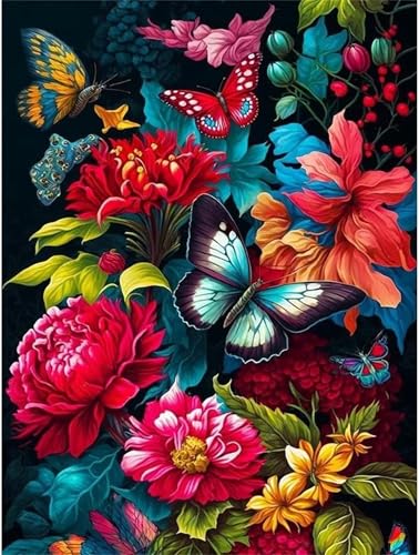 fghgbf Malen Nach Zahlen Erwachsene,Handgemalt Malen Nach Zahlen für AnfÃnger,Schmetterling Blume Rot DIY Ölgemälde auf Leinwand Set,mit 3 Pinseln und Acrylfarben für Home Décor Ohne Rahmen,30x40cm fghgbf Malen Nach Zahlen Erwachsene,Handgemalt Malen Nach Zahlen für AnfÃnger,Schmetterling Blume Rot DIY Ölgemälde auf Leinwand Set,mit 3 Pinseln und Acrylfarben für Home Décor Ohne Rahmen,30x40cm von fghgbf