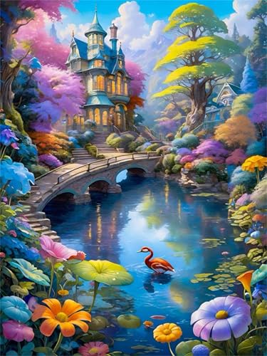 fghgbf Malen Nach Zahlen Erwachsene Schlossteichbrücke,DIY Handgemalt Ölmalerei Leinwand Kits,mit Pinseln Acrylpigment Paint by Numbers Kits Ölmalerei Bastelset für Heimdekoration Ohne Rahmen,45x60cm fghgbf Malen Nach Zahlen Erwachsene Schlossteichbrücke,DIY Handgemalt Ölmalerei Leinwand Kits,mit Pinseln Acrylpigment Paint by Numbers Kits Ölmalerei Bastelset für Heimdekoration Ohne Rahmen,45x60cm von fghgbf